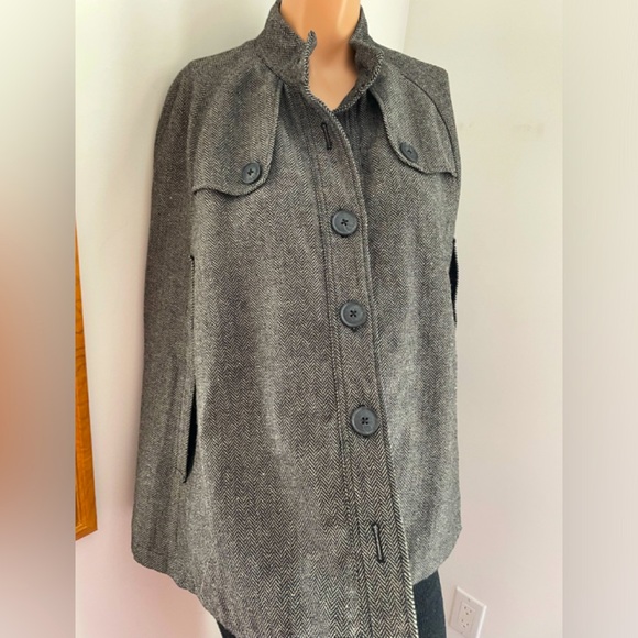 M L Gorgeous vintage cape fits tweed look wool mix - Picture 2 of 7